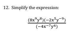 Simplify the expression: 
The picture is down below