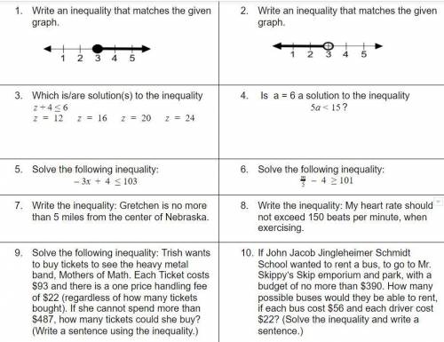 Answer these questions, ten. 15 points! Inequalities.