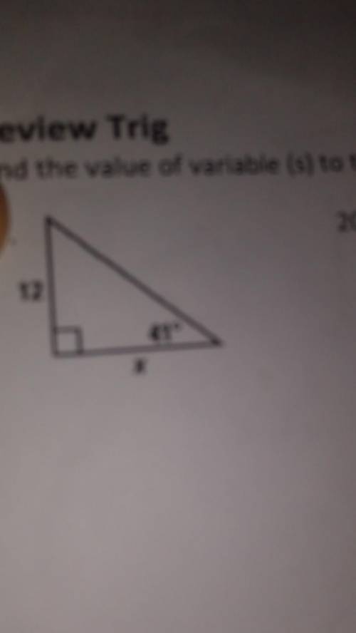 Need help with trig. find the value of variable to the nearest tenth​