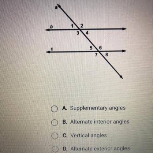 What type of angles are 4 and 5?
