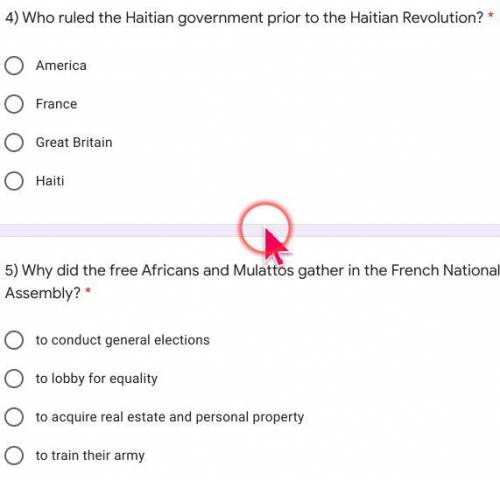 Free Points!

What was the former name of Haiti? 
Why did Toussaint L’Ouverture lead the Haitian r