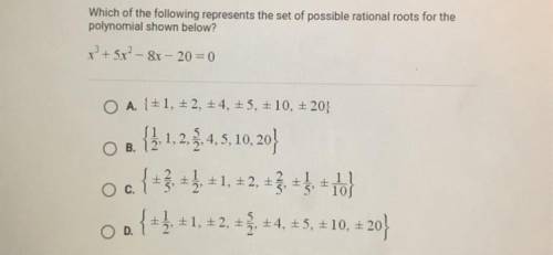 Which of the following represents the set of possible rational roots for the

polynomial shown bel