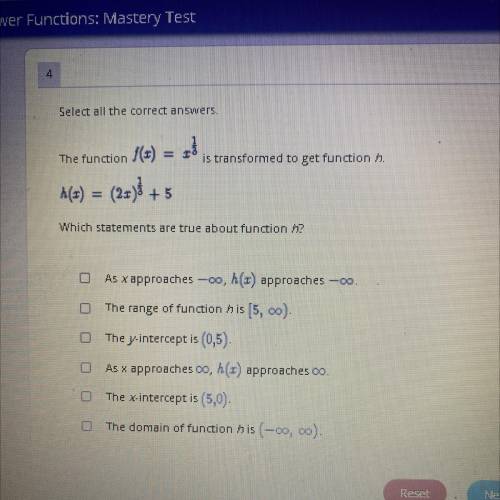 The function f(x)=1/3 is transformed to get function h