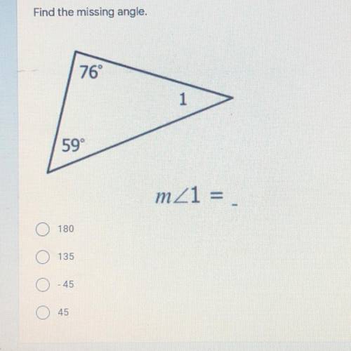 Find the missing angle.
(look at the picture)