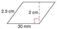 What is the area of the following parallelogram in square centimeters?

A. 60 cm 2
B. 75 cm 2
C. 6