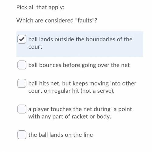 Which are considered faults in tennis?