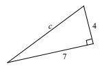 Find the length of the hypotenuse. Round your answer to the nearest 100th.

A. 8.06
B. 9.95
C. 11