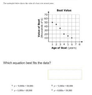 Which equation best fits the data? Please show work as well.