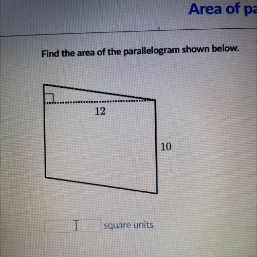 Find the area of parallelogram shown below