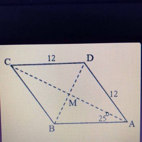 ABCD is a rhombus. Calculate the length of
diagonal AC
For a test, help!