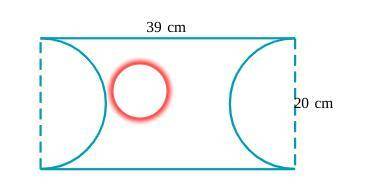 Pls pls help

A rectangular piece of paper with length 39 cm and width 20 cm has two semicircles c