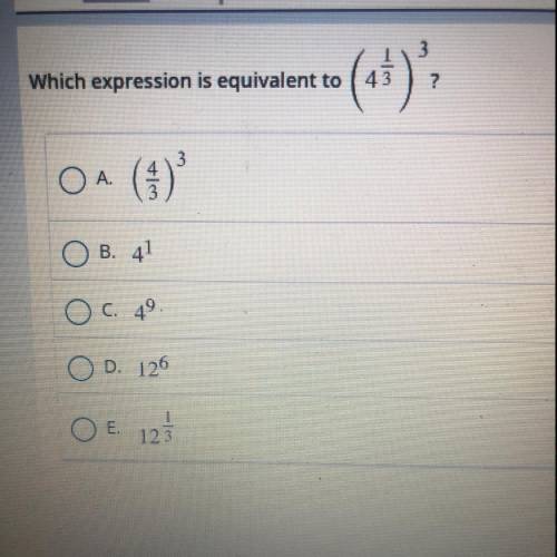 Which expression is equivalent to (4 1/3)