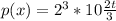 p (x) = 2^{3} * 10\frac{2t}{3}