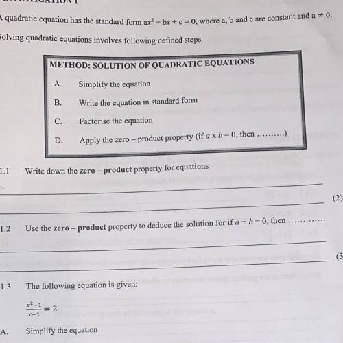 Help me with the answers of 1.1 
1.2
1.3 A