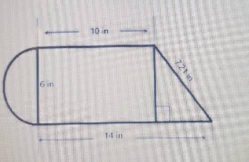 3. What is the perimeter of the composite figure below? Round your answer to the nearest whole numb