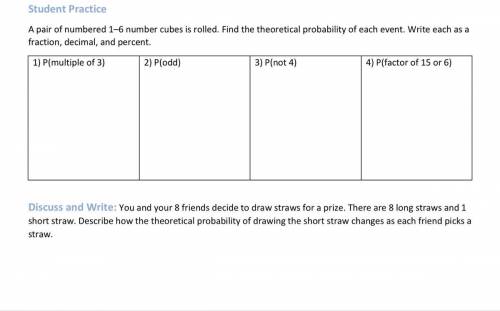PLEASE HELP!!

You and your 8 friends decide to draw straws for a prize. There are 8 long straws a