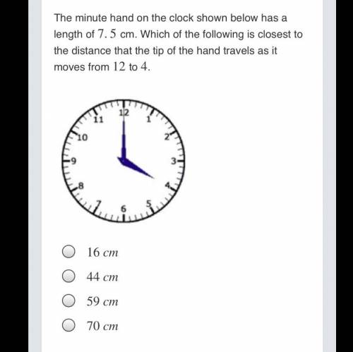 Which answer choice shows the closest distance it travels from 12 to 4? (Does anyone know)