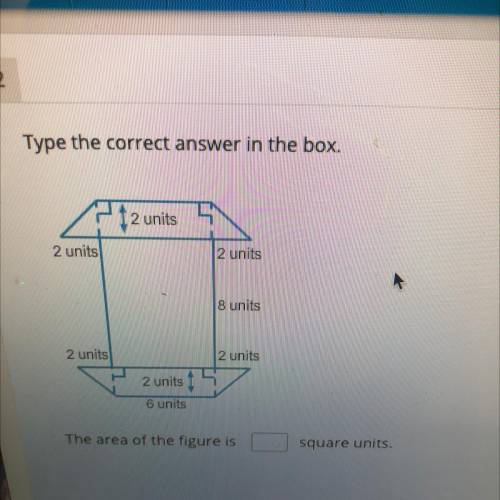 Type the correct answer in the box.

1 2 units
2 units
2 units
8 units
2 units
2 units
2 units
6 u