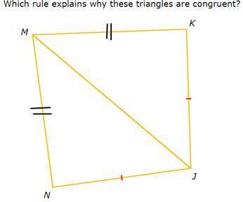 SAS
SSS
HL
These triangles cannot be proven congruent.