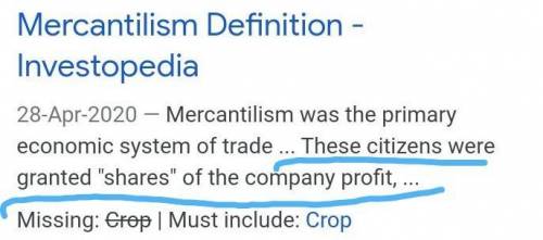 These were raised in large

quantities and sold for profit.Cash CropCharterMercantilism​