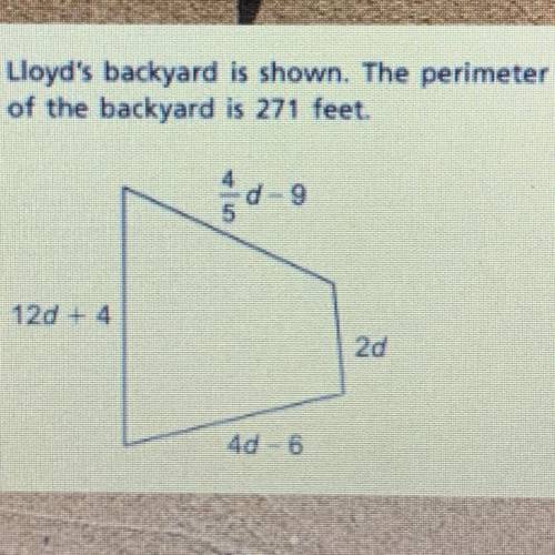 Write an equation for the perimeter and then use it to solve for d
