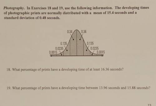 Photography. In exercises 18 and 19, use the following information. Developing times of photographi