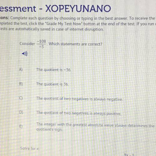 -108
Consider
-3
Which statements are correct?