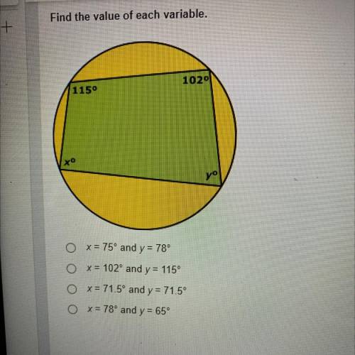 Find the value of each variable?