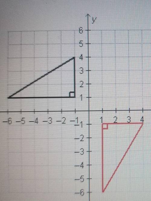 Which statement correctly identifies the line of reflection?

A. The triangles are reflected acrod