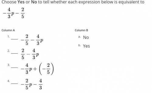 Choose Yes or No to tell whether each expression below is equivalent to