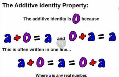 Write an algebraic expression that illustrates the additive identity.