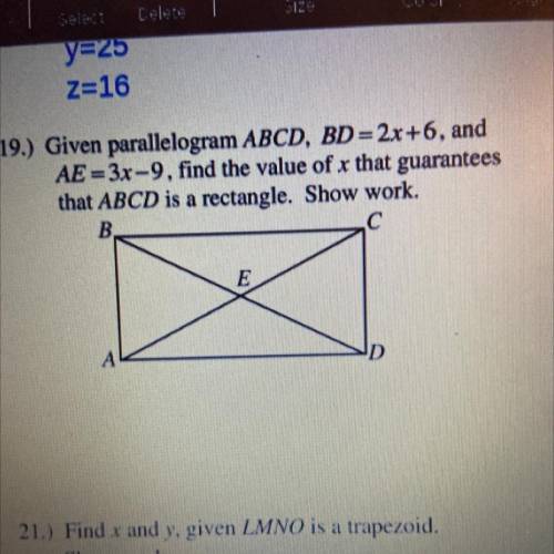 Number 19. Given parallelogram ABCD..
