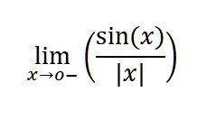 Will give 10 Points.

Find the limit, as x approaches zero from the left-hand side, of sin(x) / |x