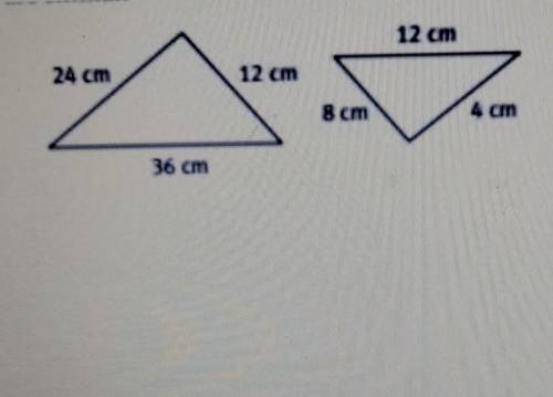Are the triangles similar? Justify your answer​
