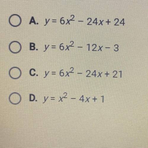 What is the standard form of y = 6(x - 2)2 - 3?