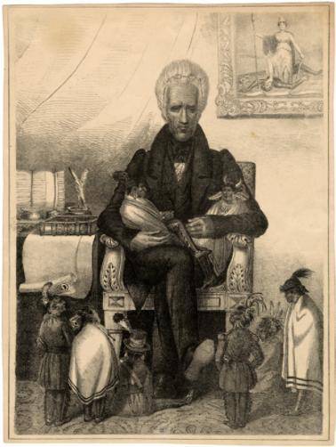 This picture is a sarcastic portrayal of Andrew Jackson. What do you think the artist was trying to