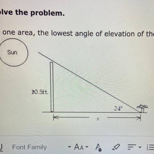 In one area, the lowest angle of elevation of the sun in winter is 24. Find the distance x that a p