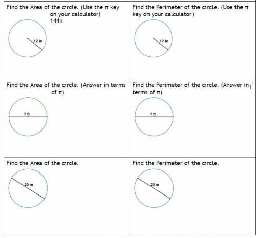 Area and Circumference of a Circle. Very easy.