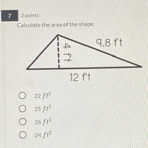 Calculate the area of shape.