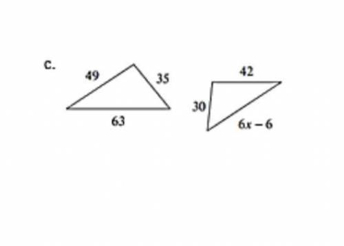 5. Each pair of polygons below are similar. Show your work! Solve for x: