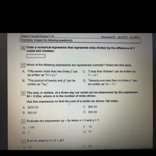 Can y’all help me on question 27?!