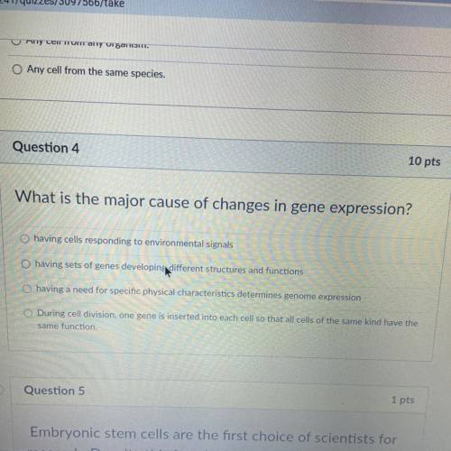 What is the major cause of changes in gene expression?