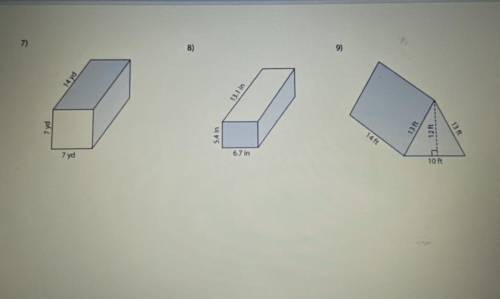 Plzzz help! (Find area of these 3D shapes)