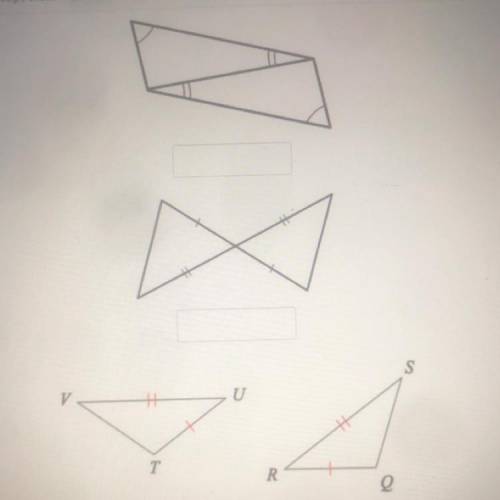 PLZ ONLY TYPE IN SSS , ASA, SAS, AAS, HL) IF
the triangles are not congruent, type in NEI