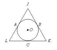 JK, KL and LJ are all tangent to O (not drawn to scale). JA = 13, AL = 9, and

CK = 11. Find the p