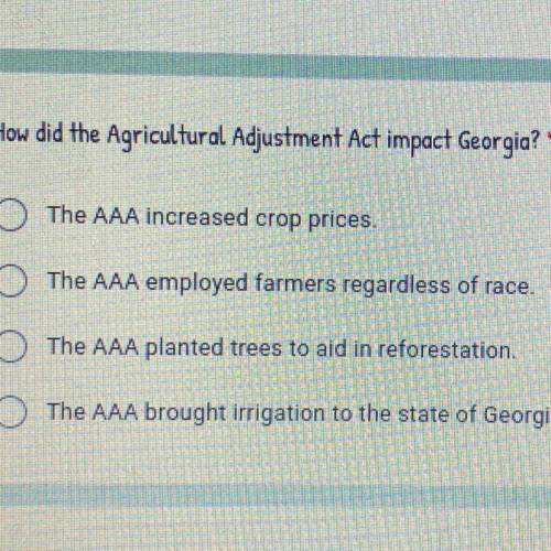 How did the Agricultural Adjustment Act impact Georgia?