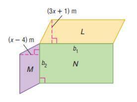 Parallelogram L has an area of 3x² + 10x + 3 square meters and a height of 3x + 1 meters. Parallelo