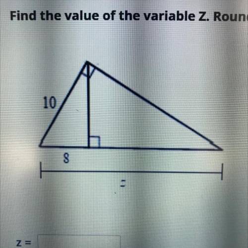 Find the value of the variable z. round to the nearest tenth
