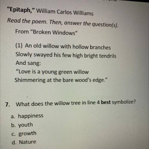What does the willow in the line 4 best symbolize?