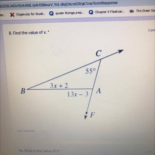 Pls help me Find the value of x (show work pls and thank you)